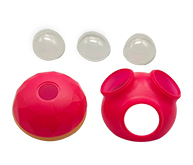 玫紅色圓形按摩器外殼注塑加工案例M06 頸部按摩器外殼 玫紅色圓形按摩器外殼注塑加工案例M06 頸部按摩器外殼